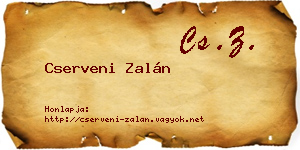 Cserveni Zalán névjegykártya